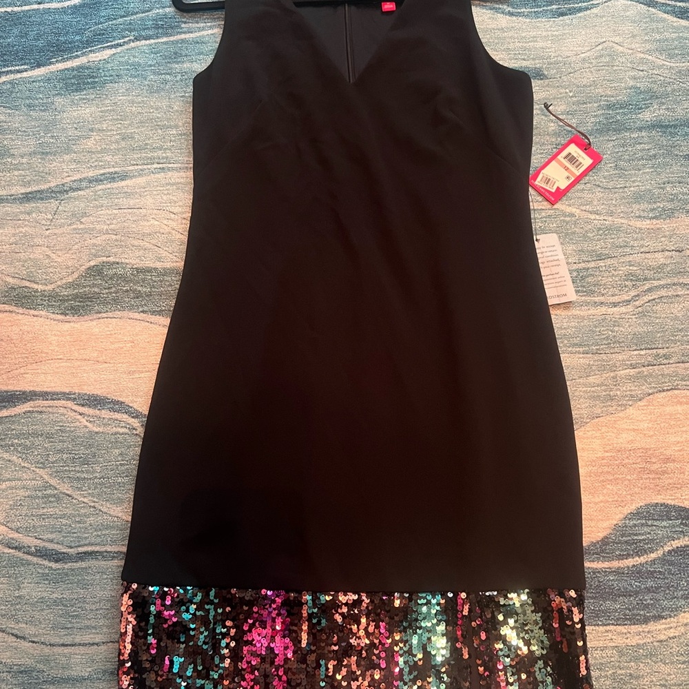 Vince Camuto Classic Black sequined bottom New Dress